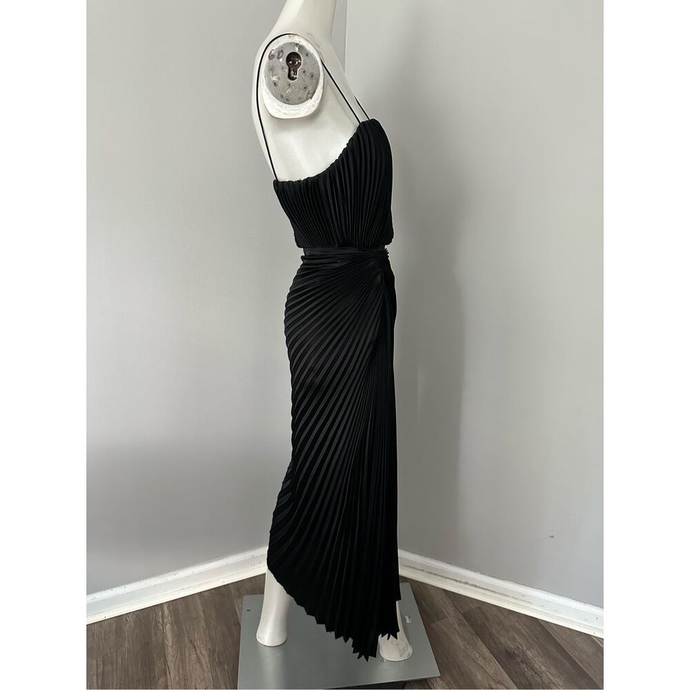NWT Alice + Olivia Fayeth Pleated Cut-Out Midi-Dress $595 - Picture 9 of 11